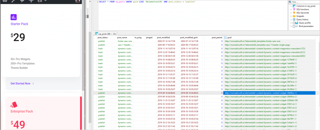 Removing elementskit content from index