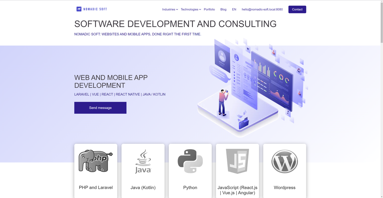 Web & Mobile App Development. Laravel | Vue | React | Nomadic Soft